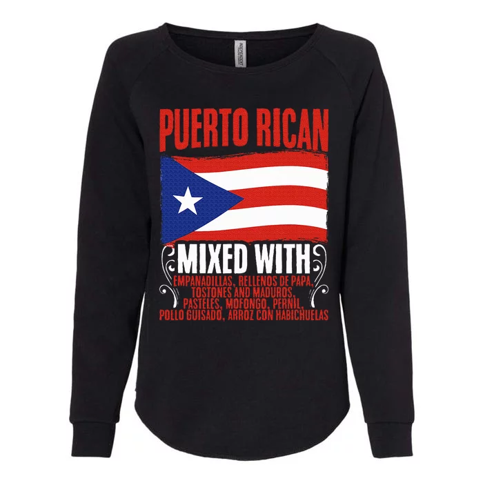 Puerto Rican Mixed With Rican Flag Pride Womens California Wash Sweatshirt