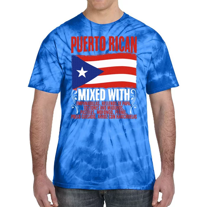 Puerto Rican Mixed With Rican Flag Pride Tie-Dye T-Shirt