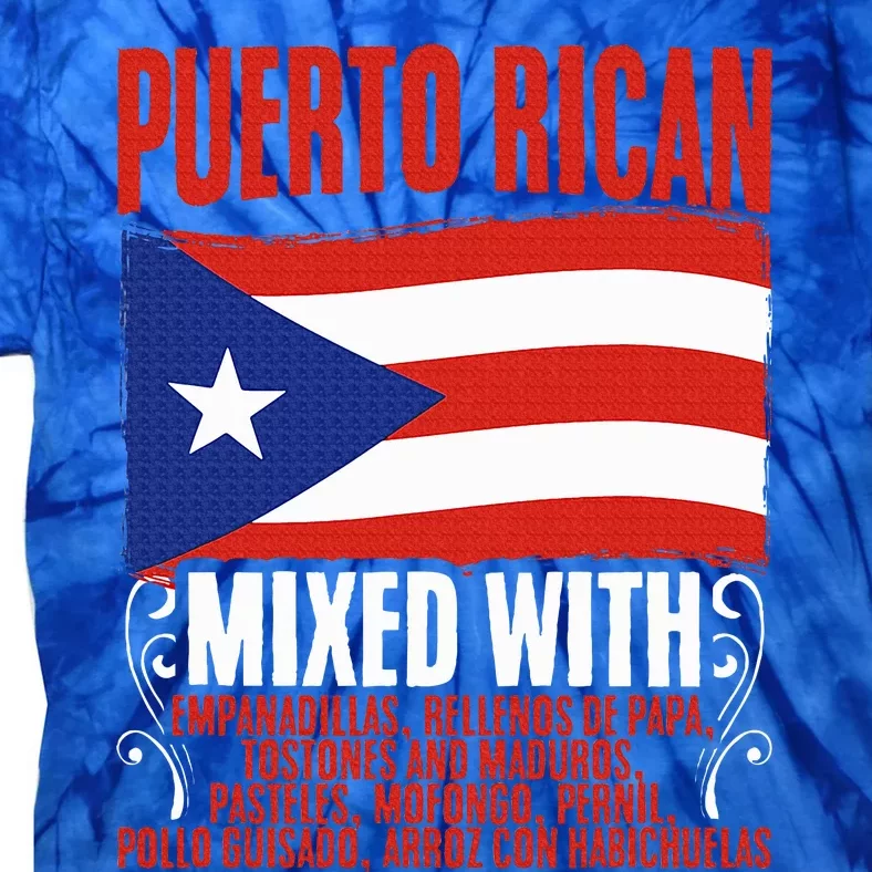 Puerto Rican Mixed With Rican Flag Pride Tie-Dye T-Shirt