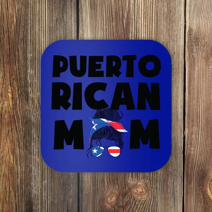 Puerto Rican Mom Puertocute Giftrico Messy Bun Wife Great Gift Coaster