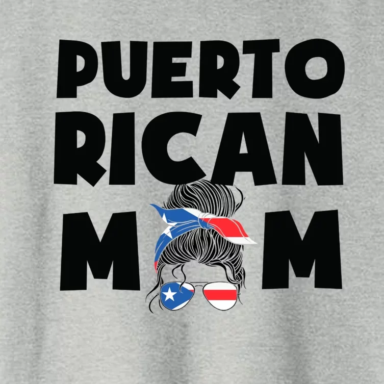 Puerto Rican Mom Puertocute Giftrico Messy Bun Wife Great Gift Women's Crop Top Tee