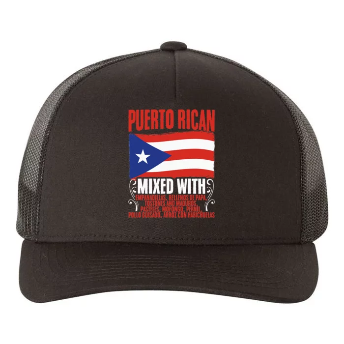 Puerto Rican Mixed With Puerto Rico Puerto Rican Flag Pride Yupoong Adult 5-Panel Trucker Hat