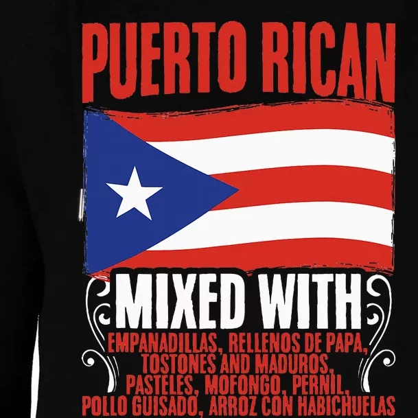 Puerto Rican Mixed With Puerto Rico Puerto Rican Flag Pride Womens Funnel Neck Pullover Hood