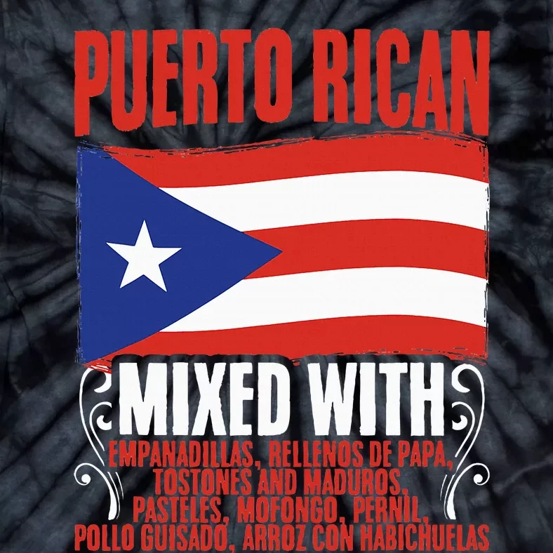 Puerto Rican Mixed With Puerto Rico Puerto Rican Flag Pride Tie-Dye T-Shirt