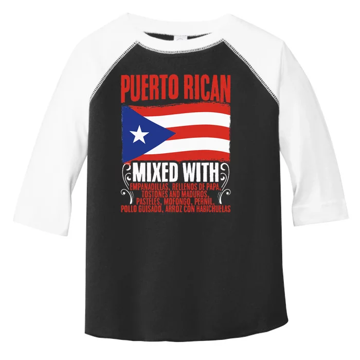 Puerto Rican Mixed With Puerto Rico Puerto Rican Flag Pride Toddler Fine Jersey T-Shirt