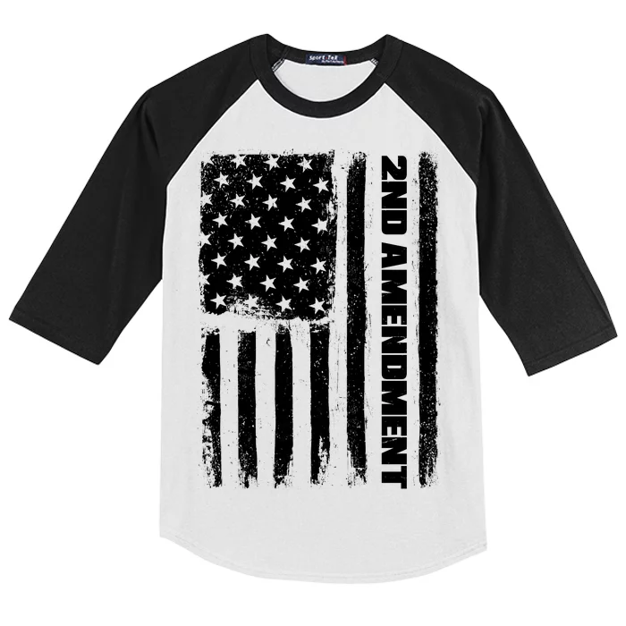 Pro 2nd Amendment American Flag Kids Colorblock Raglan Jersey