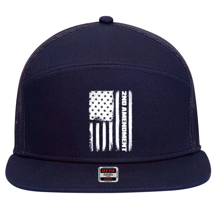 Pro 2nd Amendment American Flag 7 Panel Mesh Trucker Snapback Hat