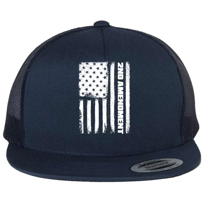 Pro 2nd Amendment American Flag Flat Bill Trucker Hat