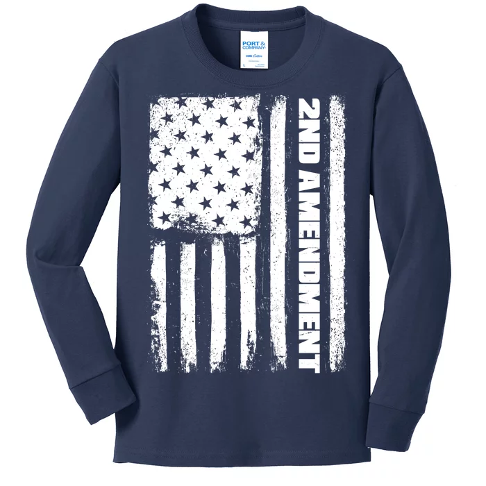 Pro 2nd Amendment American Flag Kids Long Sleeve Shirt