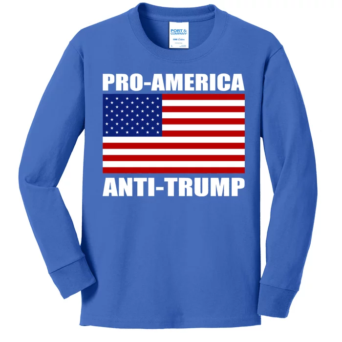 Pro America Anti Trump Kids Long Sleeve Shirt