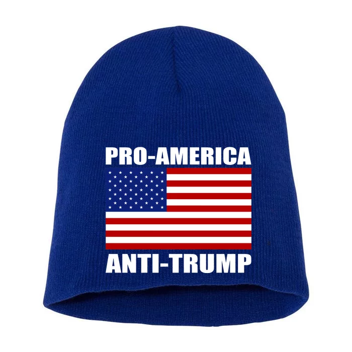 Pro America Anti Trump Short Acrylic Beanie