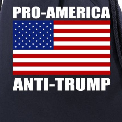 Pro America Anti Trump Drawstring Bag