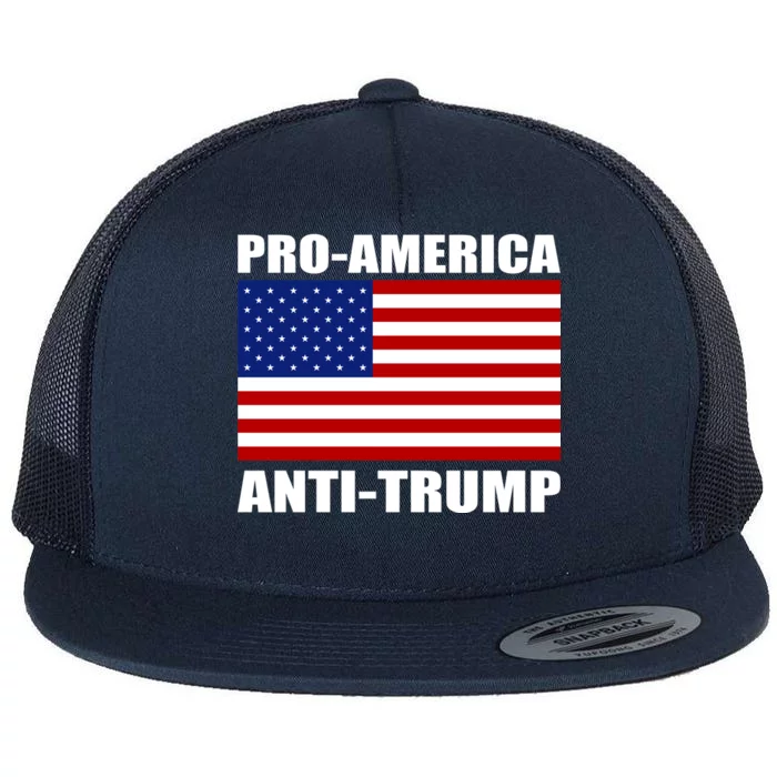 Pro America Anti Trump Flat Bill Trucker Hat