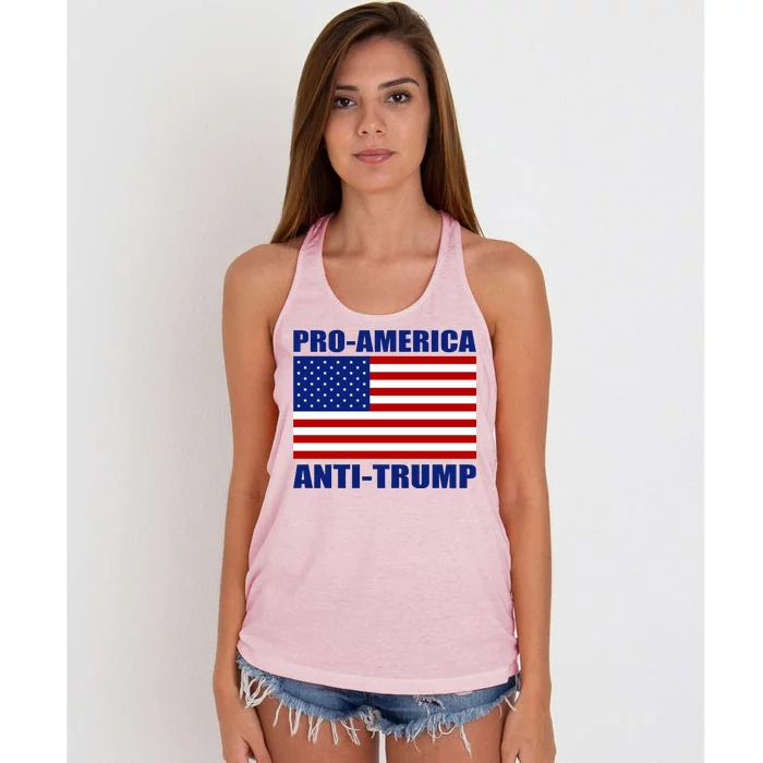 Pro America Anti Trump Women's Knotted Racerback Tank