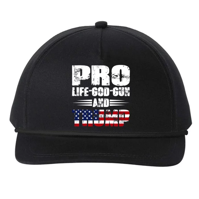 Pro Life God Gun And Trump Snapback Five-Panel Rope Hat