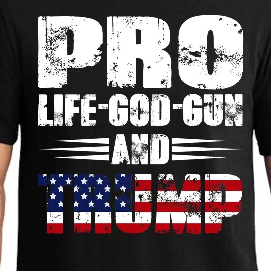 Pro Life God Gun And Trump Pajama Set