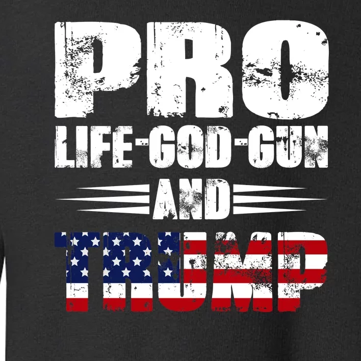 Pro Life God Gun And Trump Toddler Sweatshirt