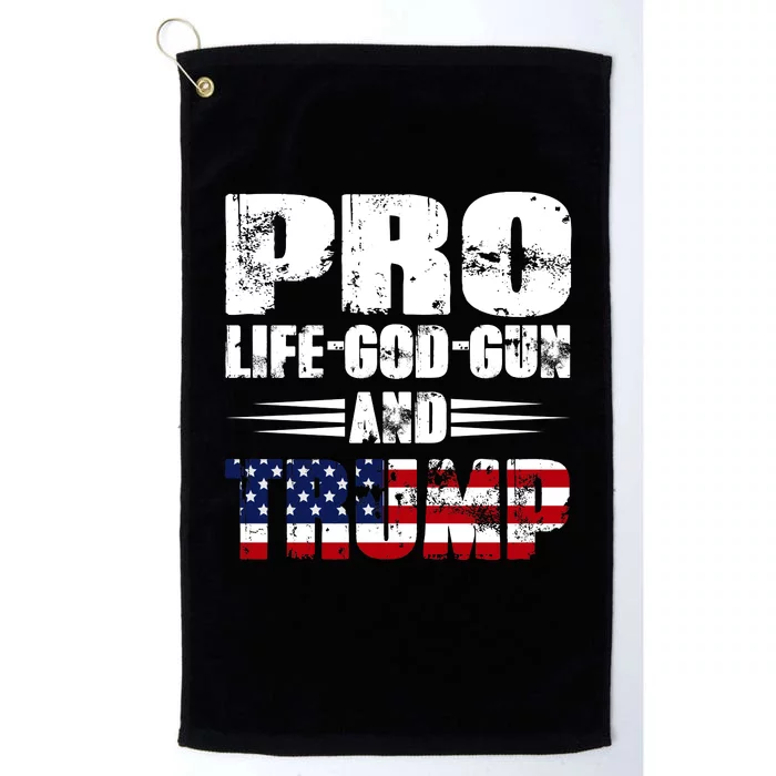 Pro Life God Gun And Trump Platinum Collection Golf Towel