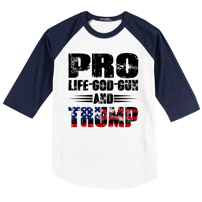 Pro Life God Gun And Trump Baseball Sleeve Shirt