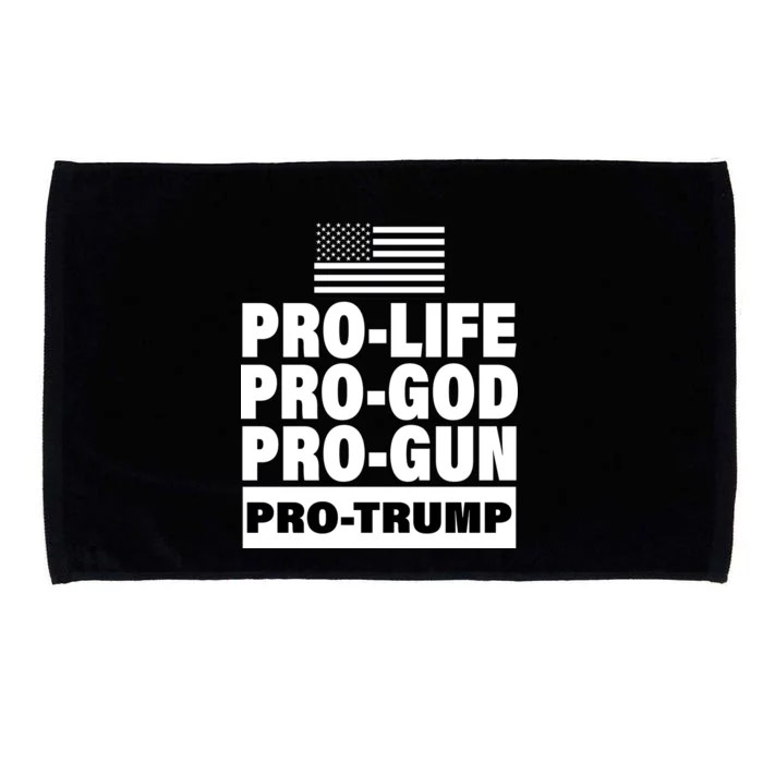 Pro-Life Pro-God Pro-Gun Pro-Trump Microfiber Hand Towel