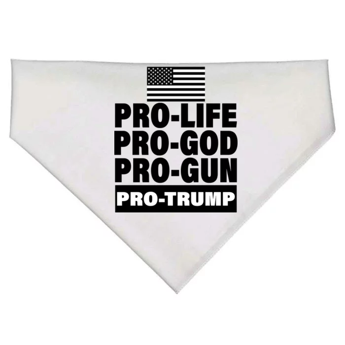 Pro-Life Pro-God Pro-Gun Pro-Trump USA-Made Doggie Bandana