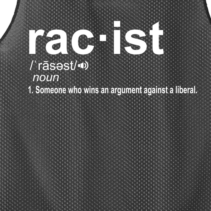 Pro Republican Funny The Liberal Racist Definition Mesh Reversible Basketball Jersey Tank