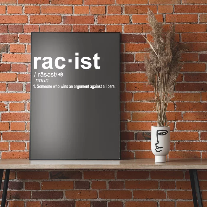 Pro Republican Funny The Liberal Racist Definition Poster