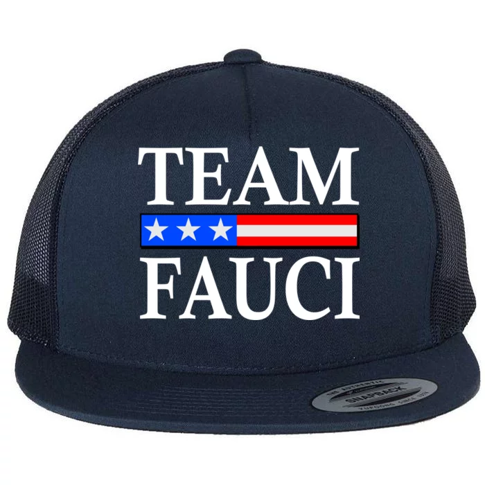 Pro Team Dr Fauci USA Flag Flat Bill Trucker Hat