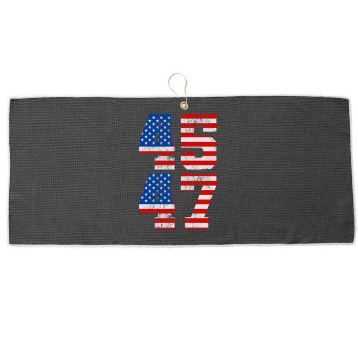 Pro Trump Election 2024 Vintage 45 47 USA Flag Large Microfiber Waffle Golf Towel