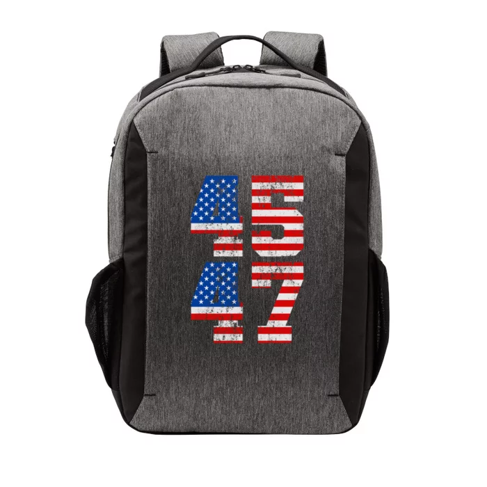 Pro Trump Election 2024 Vintage 45 47 USA Flag Vector Backpack