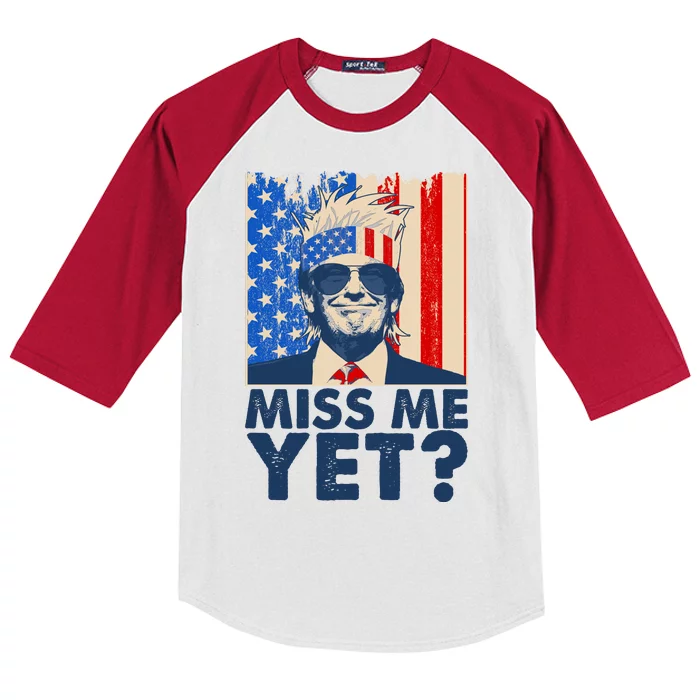 Pro Trump Miss Me Yet! Kids Colorblock Raglan Jersey