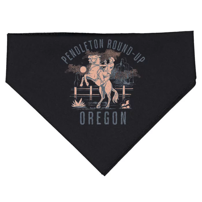 Pendleton Roundup Oregon Rodeo Cowboy And Horse USA-Made Doggie Bandana