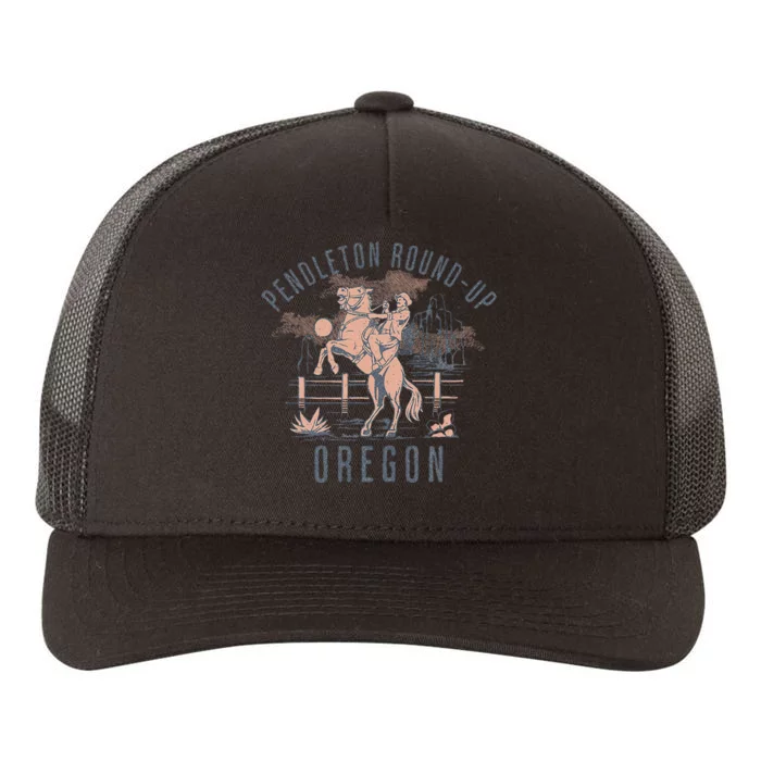 Pendleton Roundup Oregon Rodeo Cowboy And Horse Yupoong Adult 5-Panel Trucker Hat