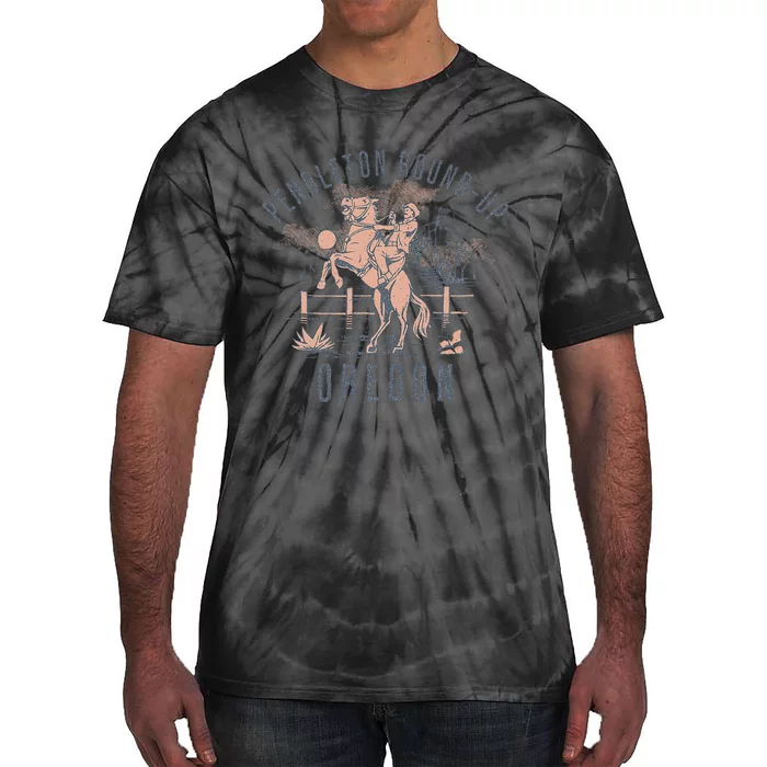 Pendleton Roundup Oregon Rodeo Cowboy And Horse Tie-Dye T-Shirt