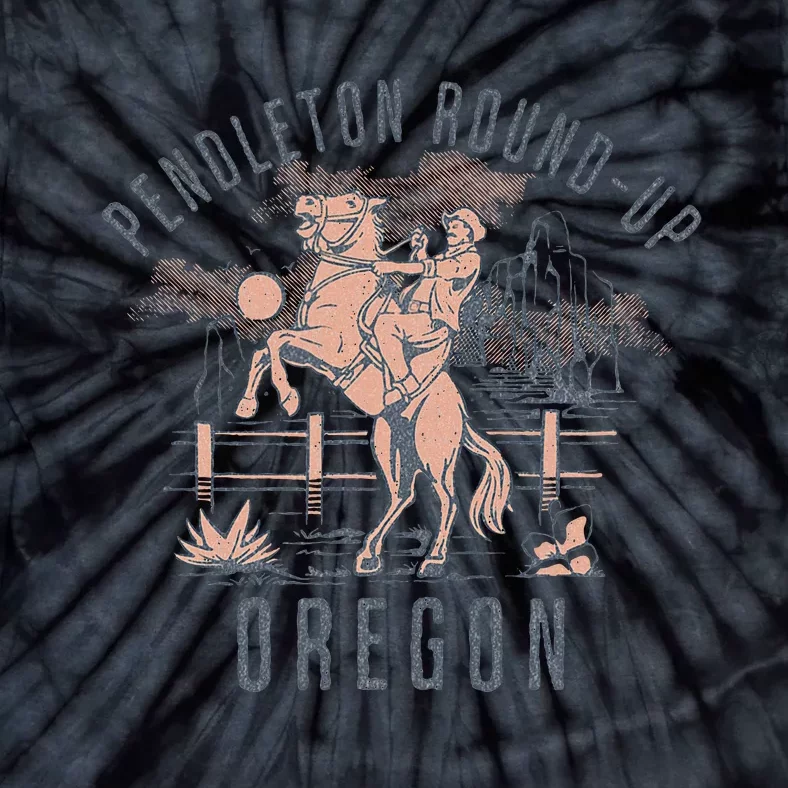 Pendleton Roundup Oregon Rodeo Cowboy And Horse Tie-Dye T-Shirt