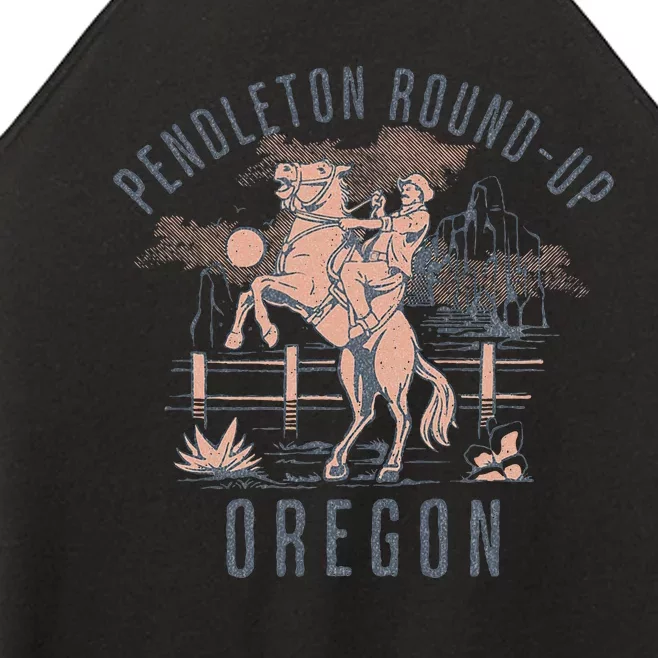 Pendleton Roundup Oregon Rodeo Cowboy And Horse Women’s Perfect Tri Rocker Tank