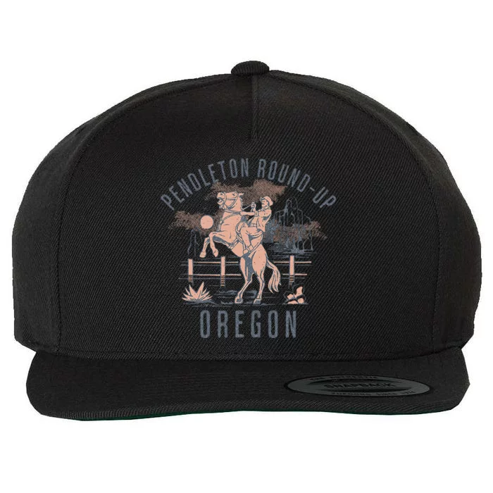 Pendleton Roundup Oregon Rodeo Cowboy And Horse Wool Snapback Cap