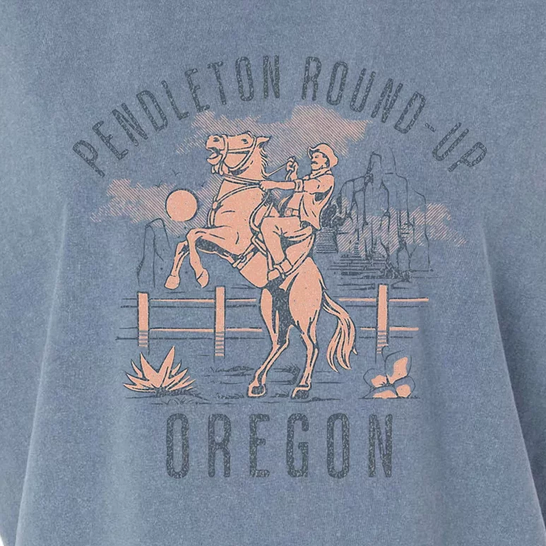 Pendleton Roundup Oregon Rodeo Cowboy And Horse Garment-Dyed Women's Muscle Tee