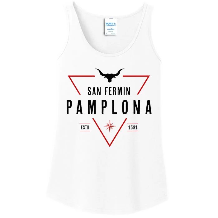 Pamplona Running Of The Bulls San Fermin Ladies Essential Tank