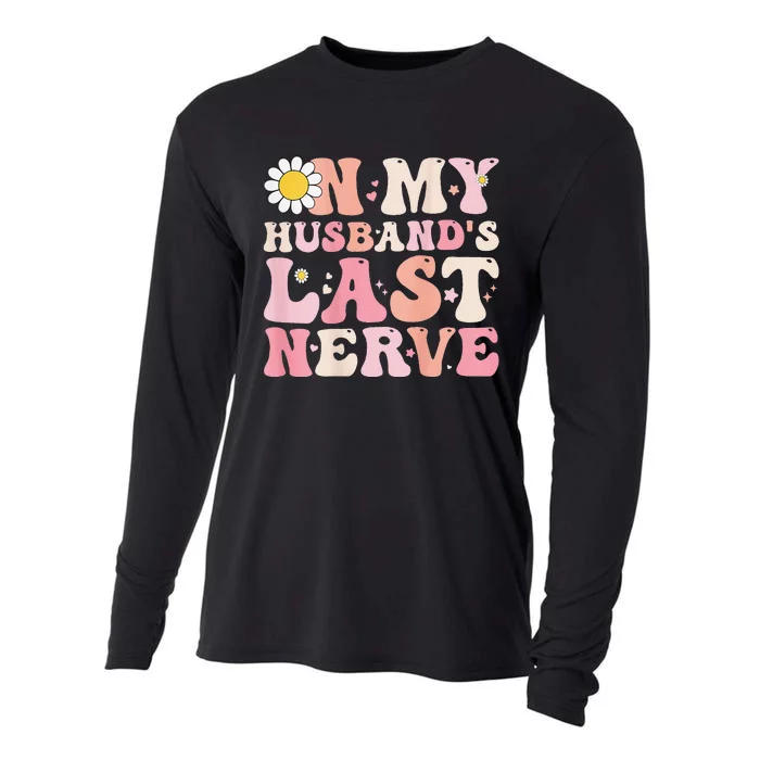 Pinky Retro On My Husband's Last Nerve Groovy (On back) Cooling Performance Long Sleeve Crew