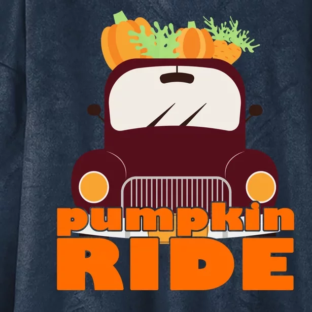 Pumpkin Ride October Fall Hooded Wearable Blanket