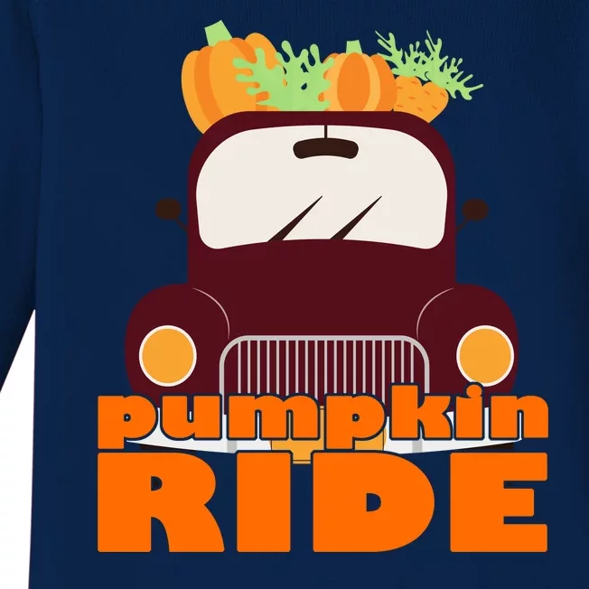 Pumpkin Ride October Fall Baby Long Sleeve Bodysuit