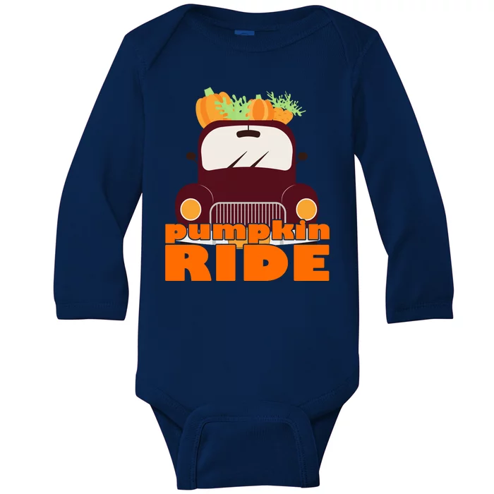 Pumpkin Ride October Fall Baby Long Sleeve Bodysuit