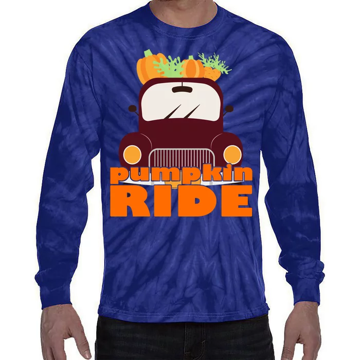 Pumpkin Ride October Fall Tie-Dye Long Sleeve Shirt