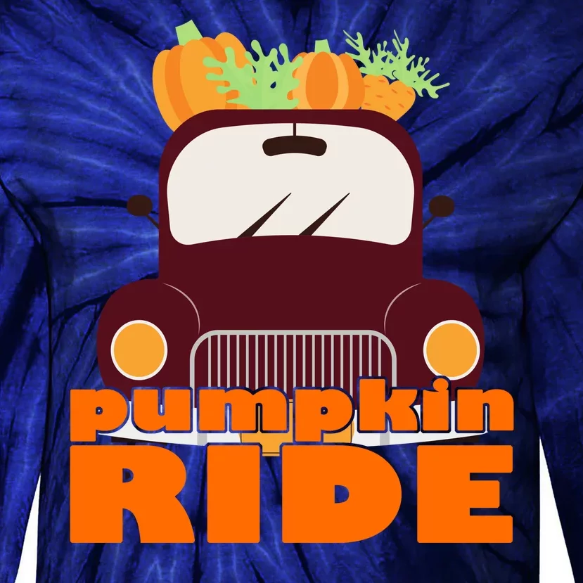 Pumpkin Ride October Fall Tie-Dye Long Sleeve Shirt