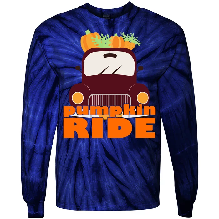 Pumpkin Ride October Fall Tie-Dye Long Sleeve Shirt