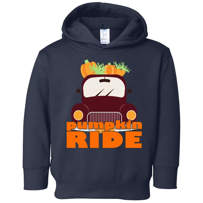 Pumpkin Ride October Fall Toddler Hoodie