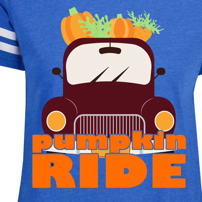 Pumpkin Ride October Fall Enza Ladies Jersey Football T-Shirt