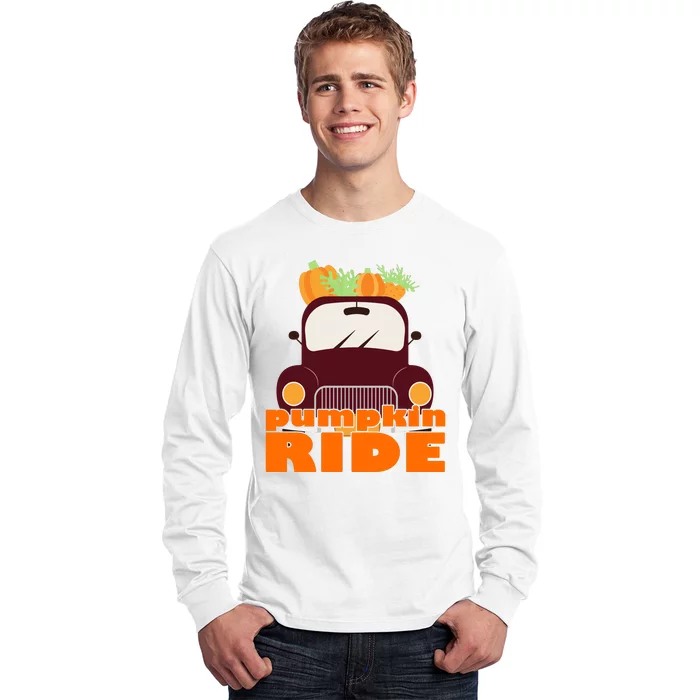 Pumpkin Ride October Fall Long Sleeve Shirt