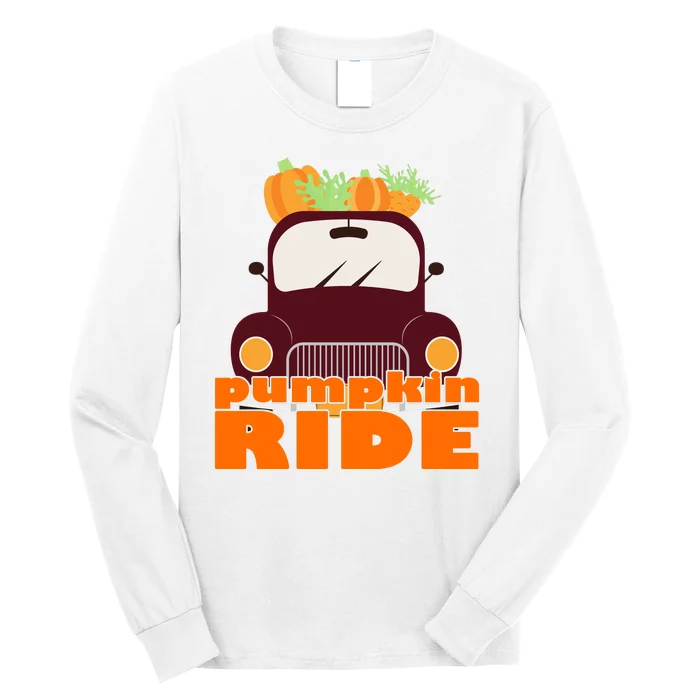 Pumpkin Ride October Fall Long Sleeve Shirt